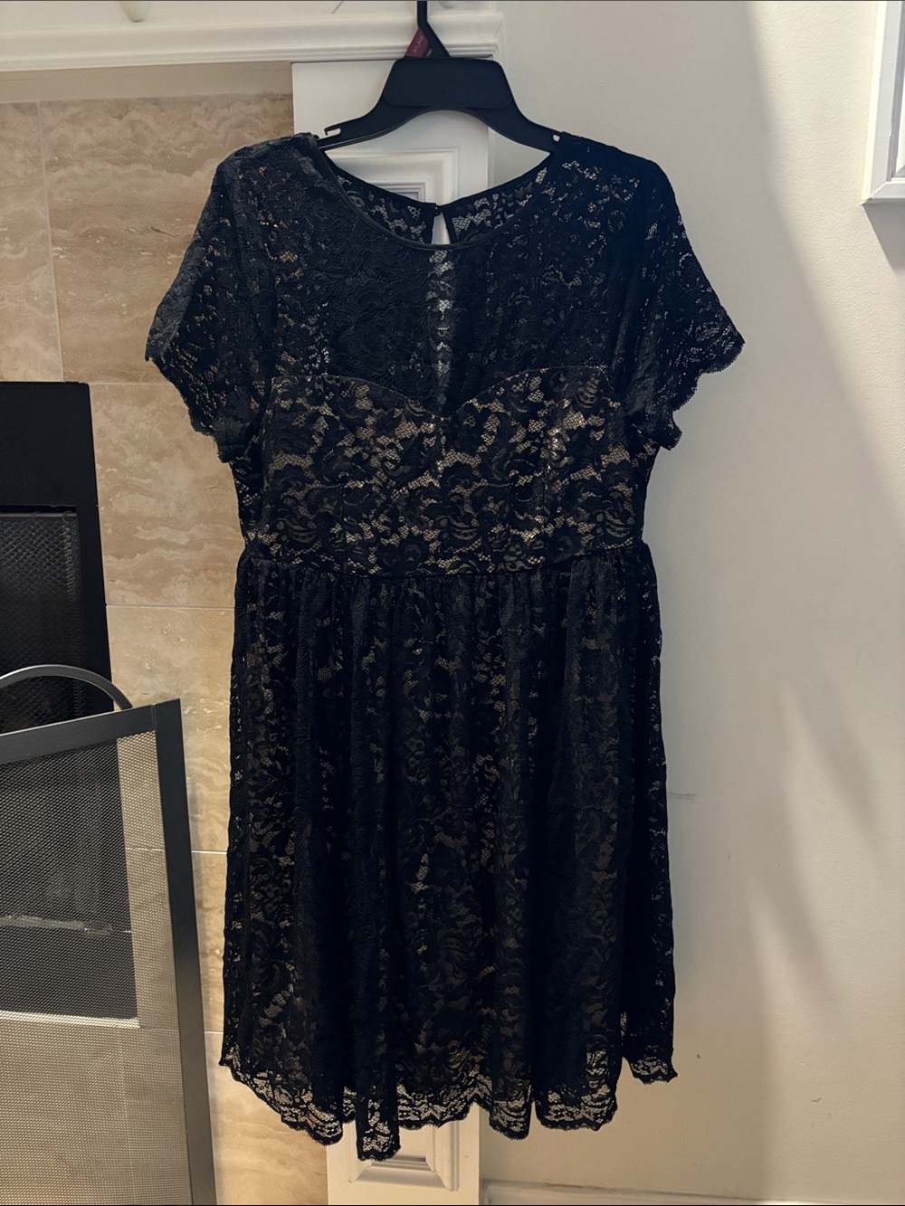 torrid Black Lace Fit-and-Flare Midi Dress